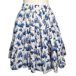 Vintage Western Ranch Wear Skirt Sz XS Small Cowgirl Squaredance Novelty Print